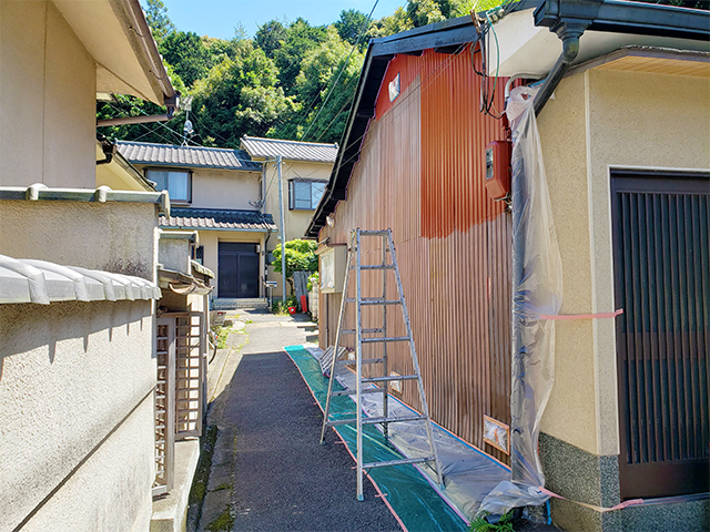 京都市東山区　戸建て賃貸物件の屋根・外壁塗装②