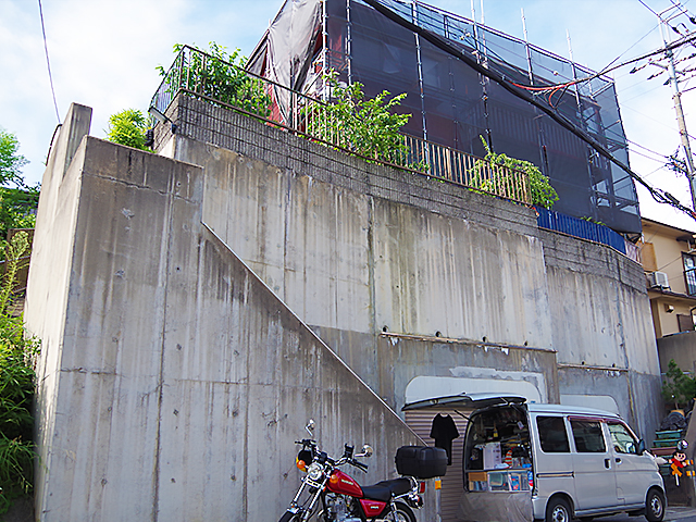 滋賀県大津市　A様邸の外壁塗装の施工前確認