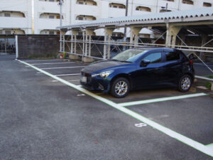 京都市南区にて駐車場ライン引き塗装 施工後