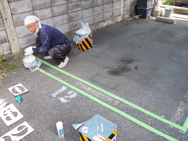 京都市南区　ガレージライン引き工事⑧（終了編）