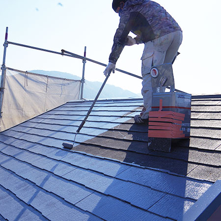 京都市山科区　S様邸の外壁塗装工事と屋根塗装工事　⑥（下塗り編）