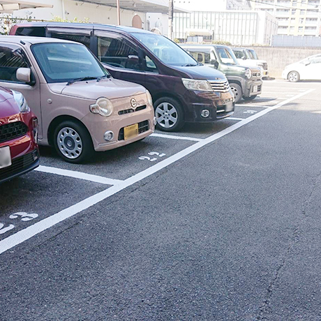 京都市山科区　賃貸オーナー様　⑧　ガレージライン引き（番号編）