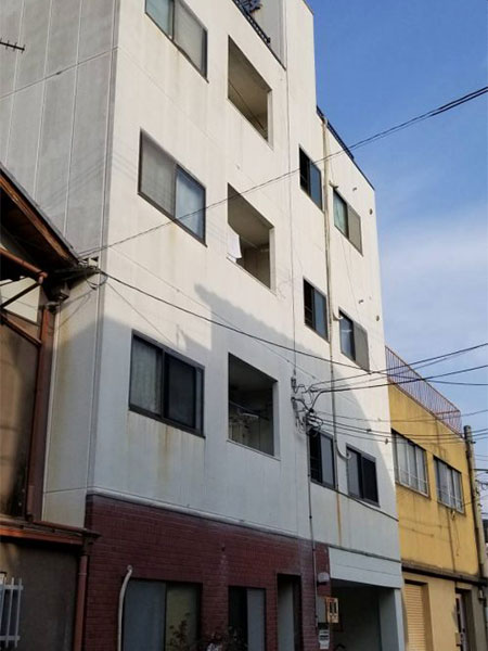 京都市左京区にてアパートの外壁塗装 施工前