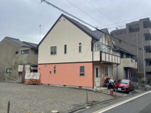 【施工事例】お隣の解体を経て、ついに外壁4面が完成!(京都市北区) 施工後
